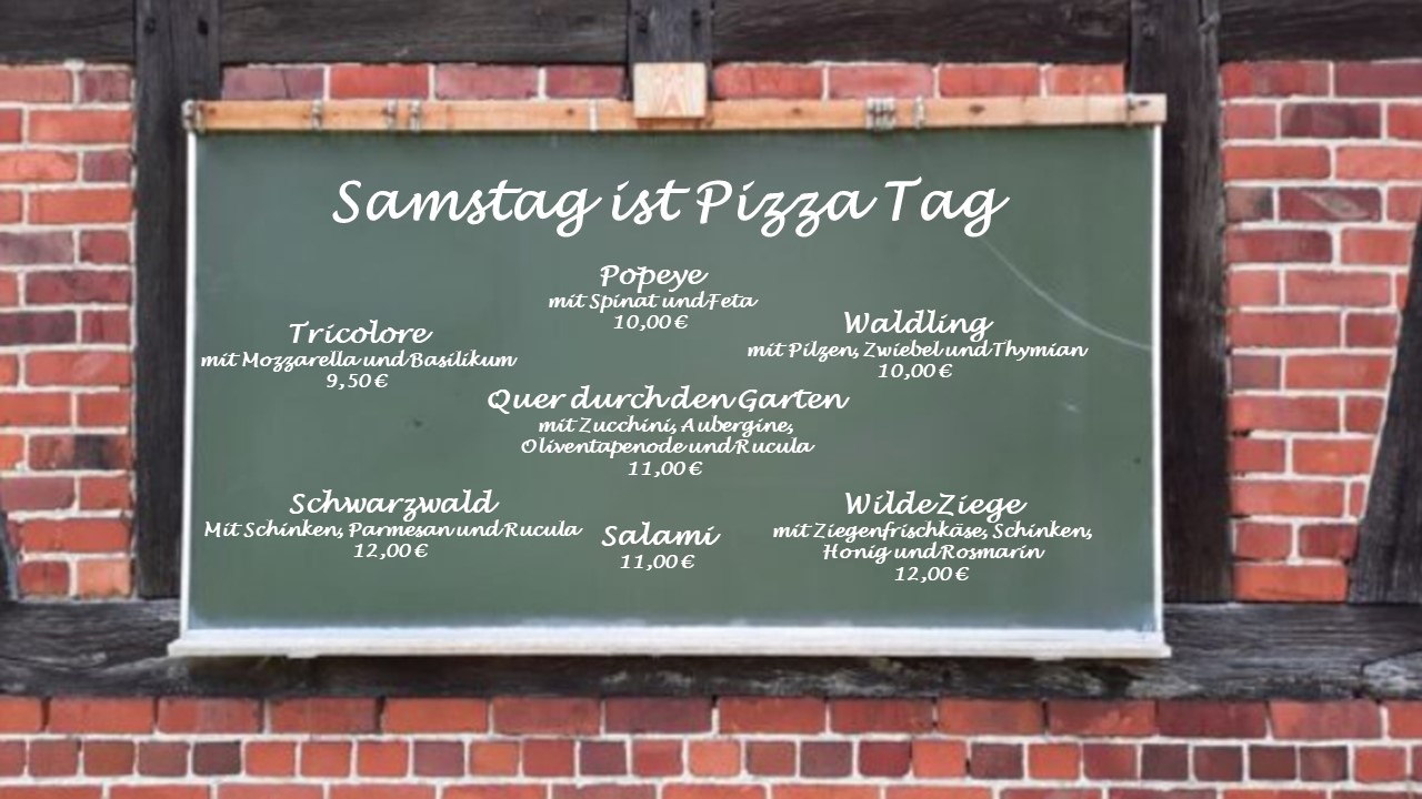 Speisekarte Samstag