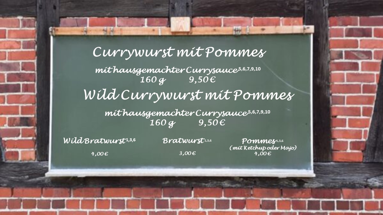 Speisekarte Freitag