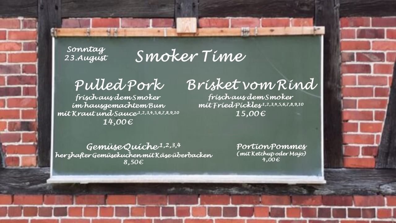 Speisekarte Sonntag