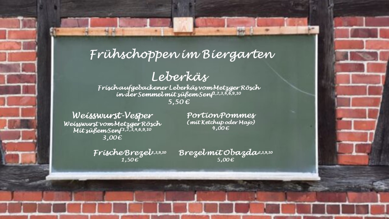 Speisekarte Sonntag